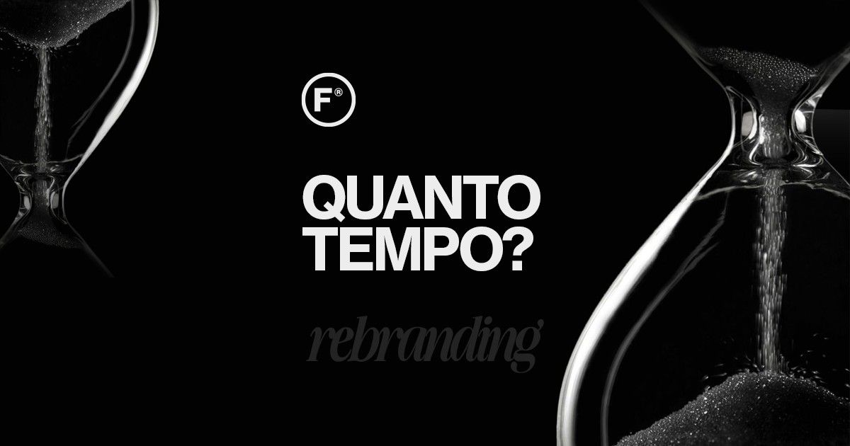 Capa tipográfica com o título Quanto tempo demora um rebranding em texto claro sobre fundo grafite escuro.